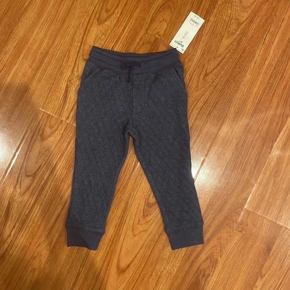 NWT TODDLER 2T OSHKOSH NAVY BLUE JOGGER PANTS QUILTED STYLE​​​​​​​